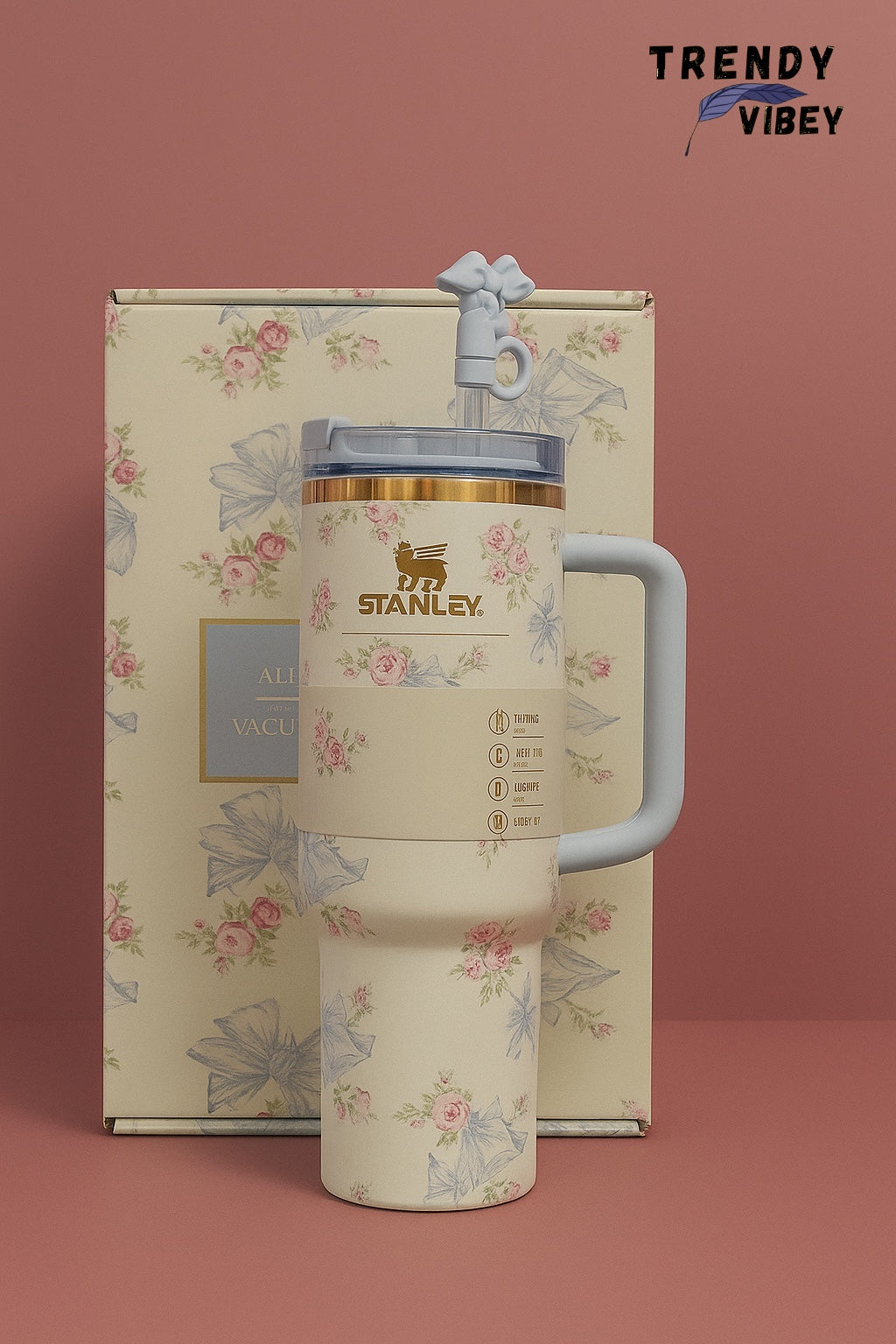 Vintage Rose Stanley Tumbler – 40oz