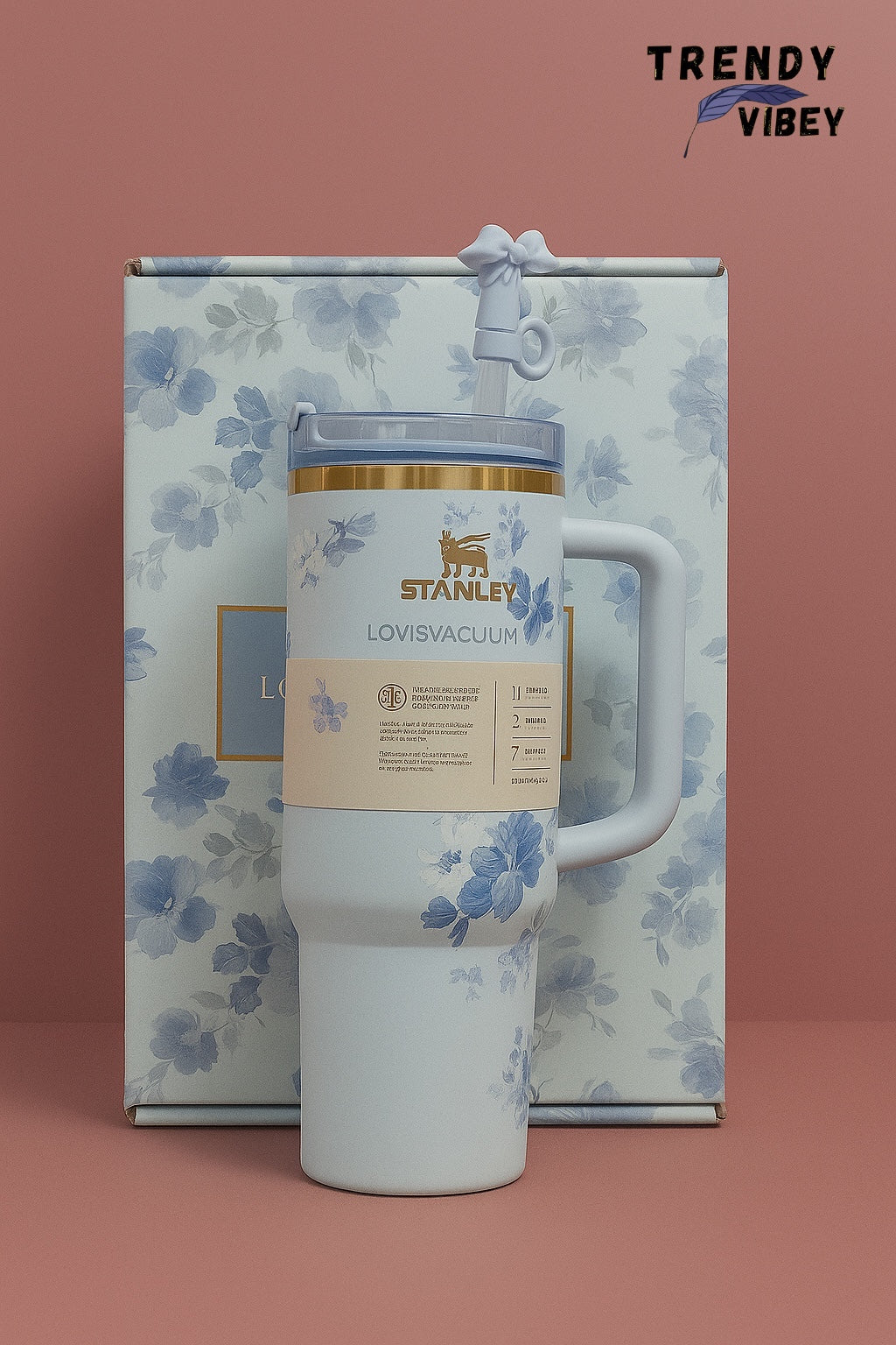 Blue Blossom Stanley Tumbler – 40oz