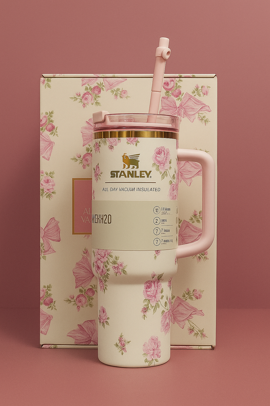 Vintage Pink Rose Stanley Tumbler – 40oz
